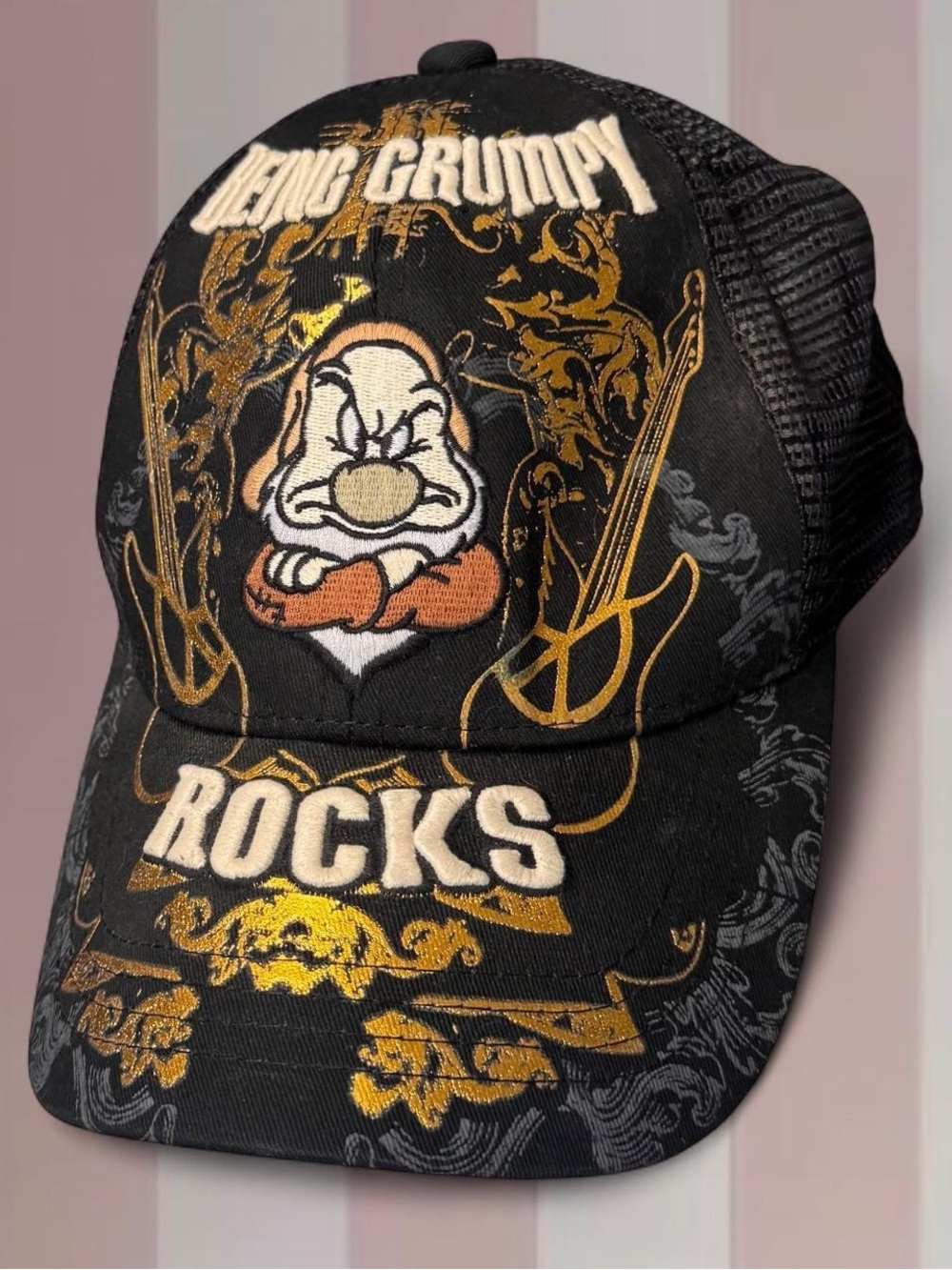 “Being Grumpy Rocks” 2000s 7 Dwarfs Trucker Hat